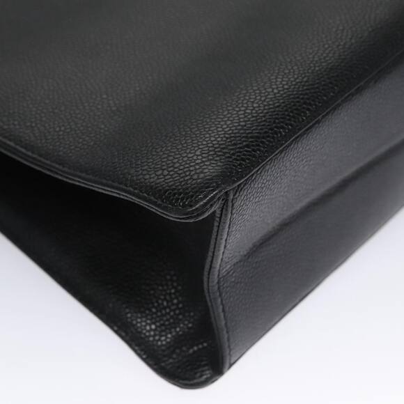 CHANEL Coco Mark Tote Bag Caviar Skin Black Gold CC - Picture 9 of 16